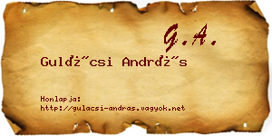 Gulácsi András névjegykártya